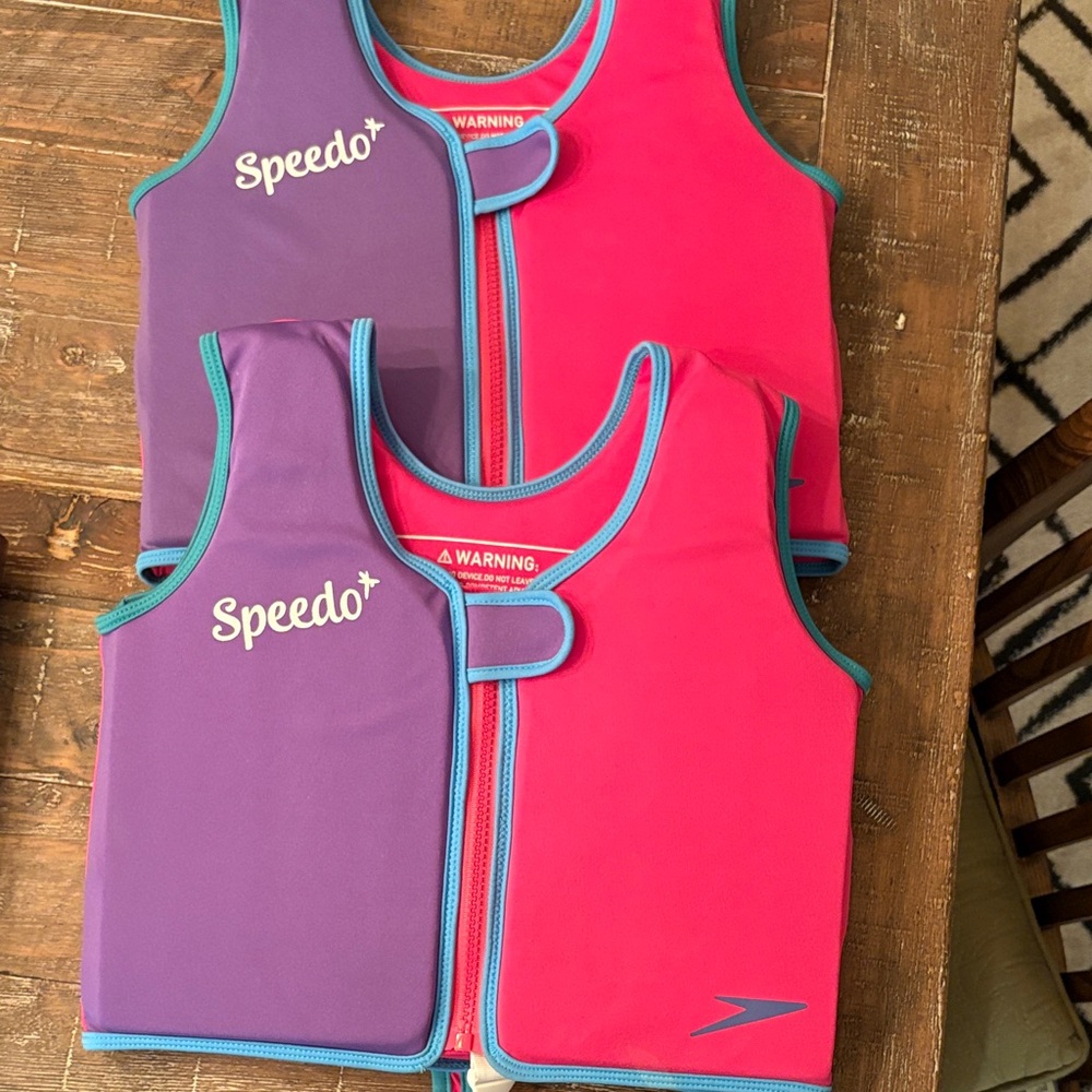 Speedo Youth Girls Swim Life Vests - sold together.